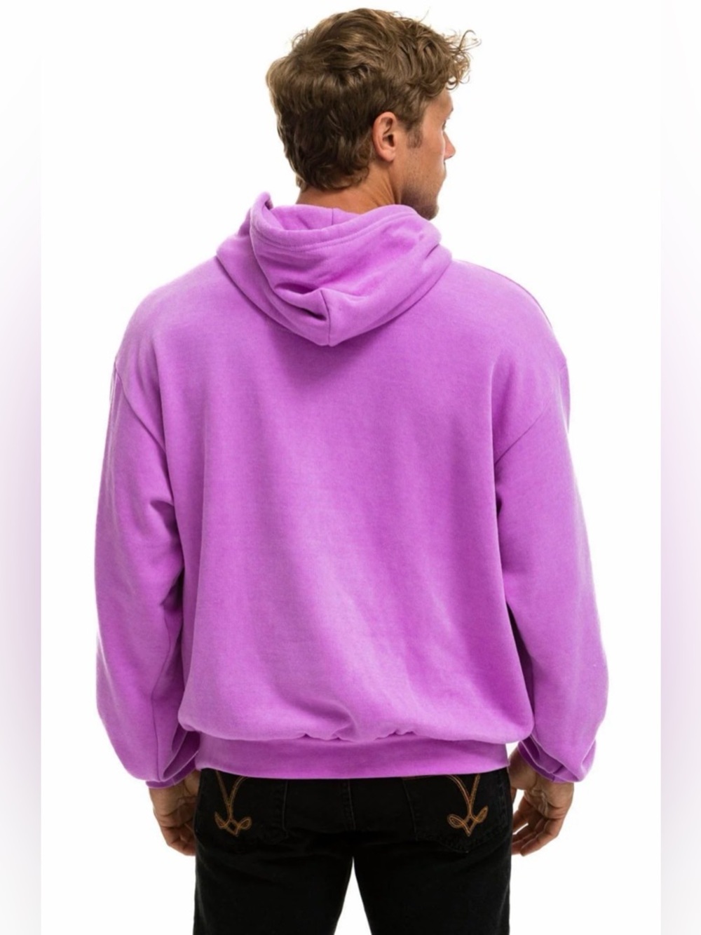 NWT - Aviator Nation - Relaxed Logo Pullover Hoodie - Neon Purple - Picture 4 of 5